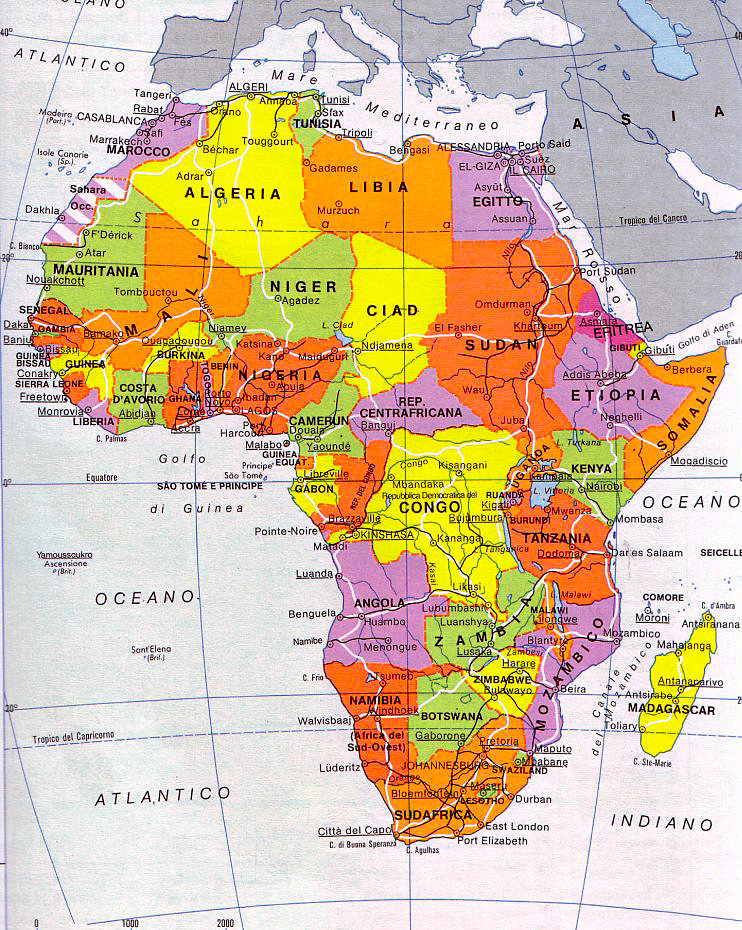 cartina politica africa