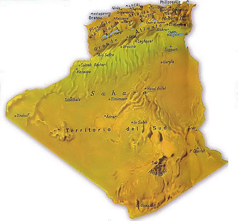 cartina fisica algeria 