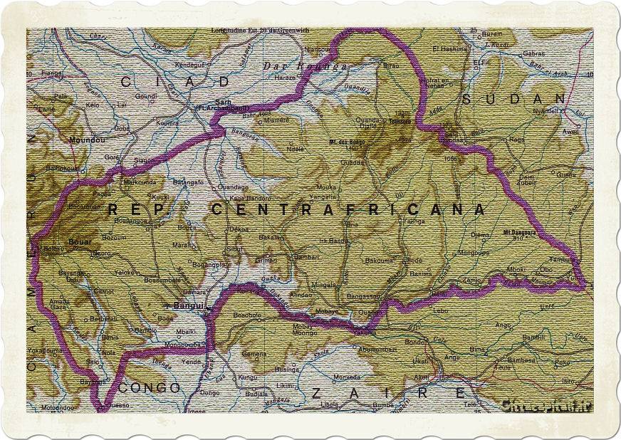 cartina repubblica centrafricana fisica