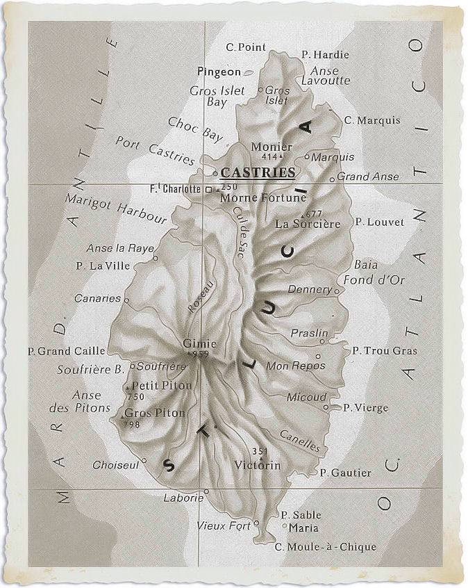 cartina geografica saint lucia