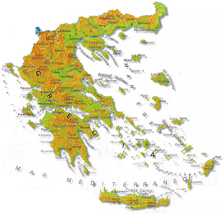 cartina fisica grecia