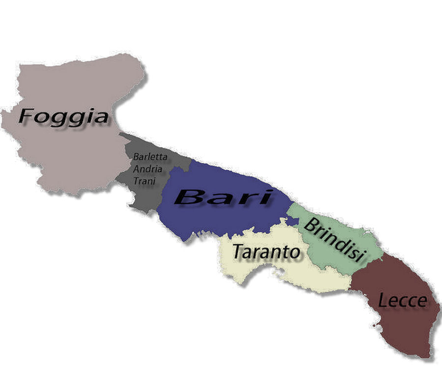 cartina politica puglia