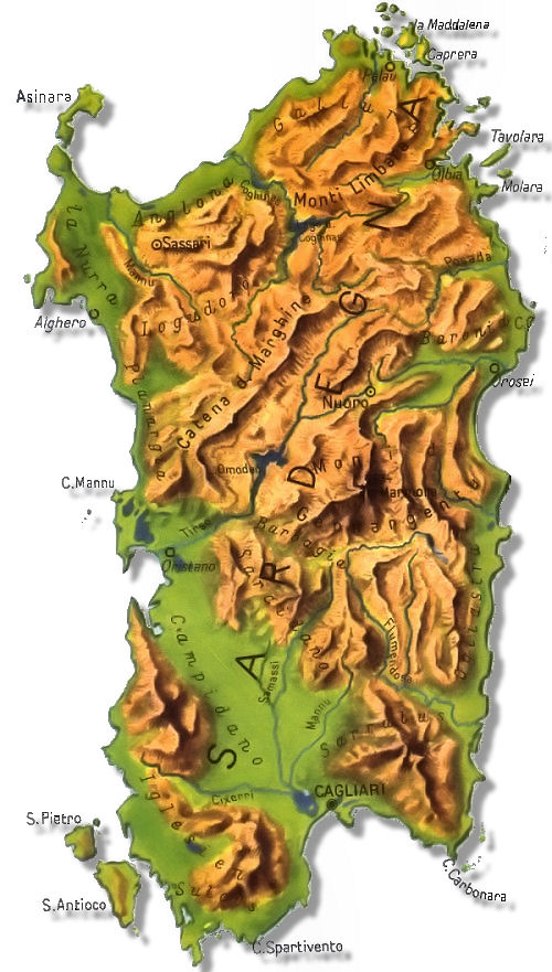 cartina fisica sardegna
