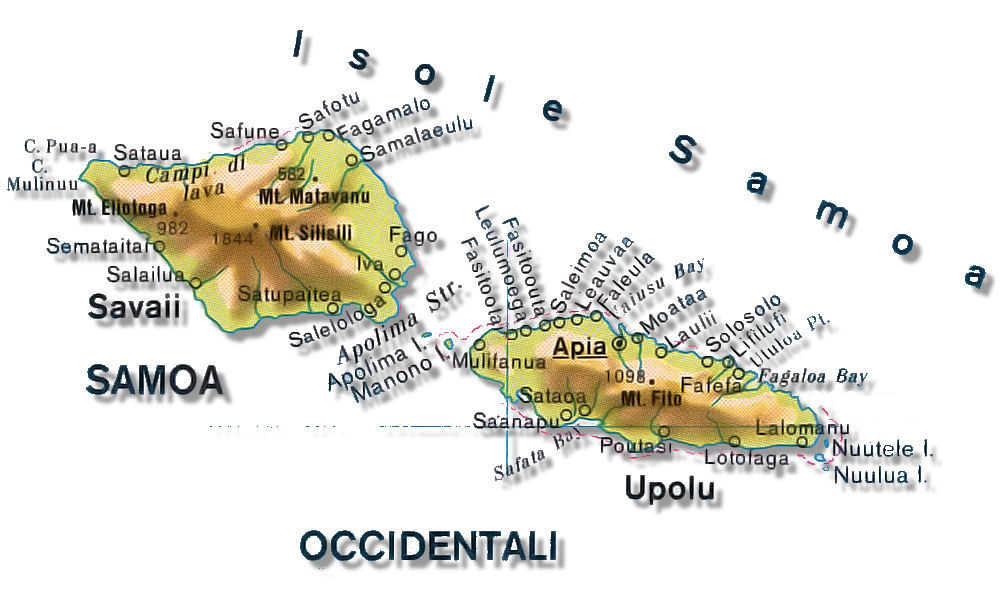 cartina fisica samoa occidentali