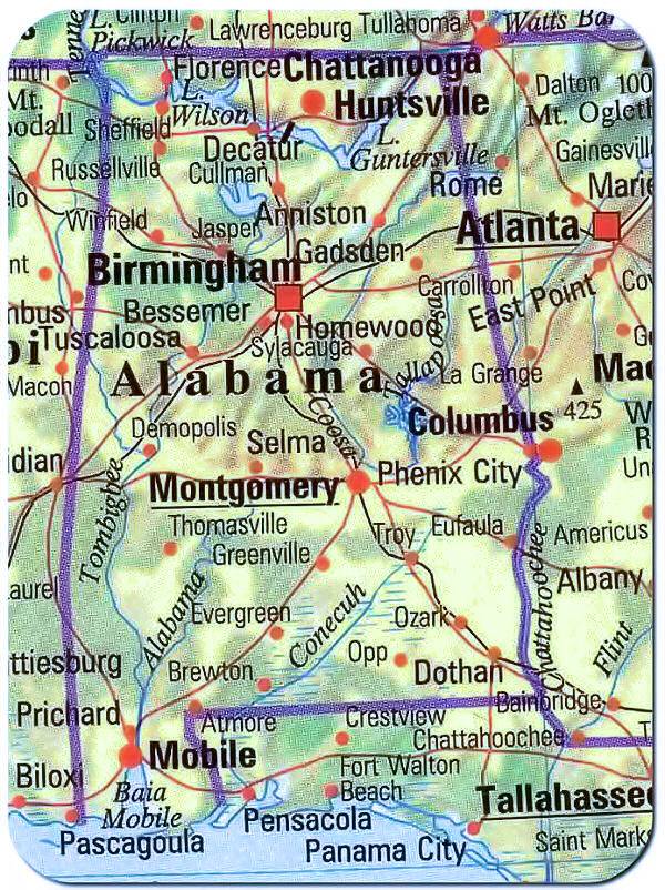 cartina alabama