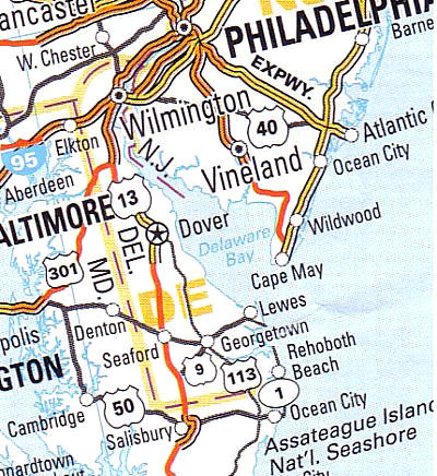 cartina stradale delaware