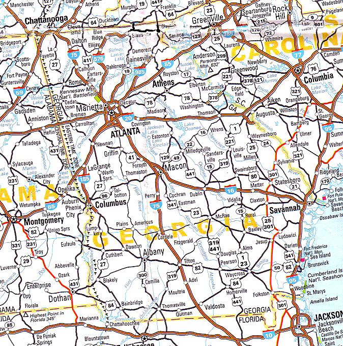 cartina stradale georgia usa