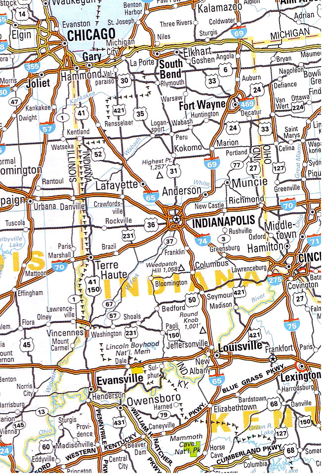 cartina stradale indiana
