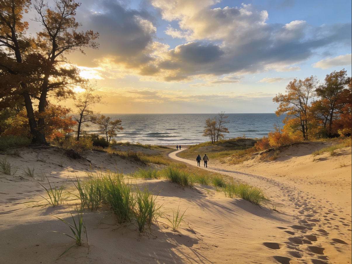 Indiana Dunes National Park: dune di sabbia e spiaggia sul Lago Michigan