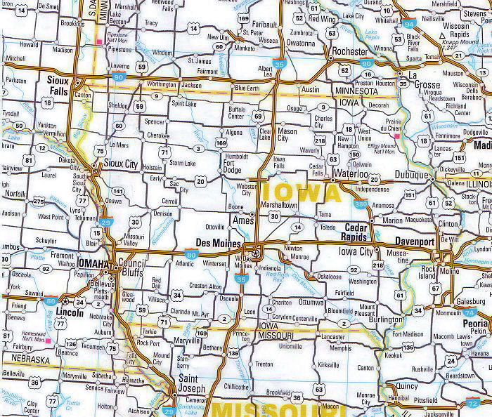 cartina stradale iowa