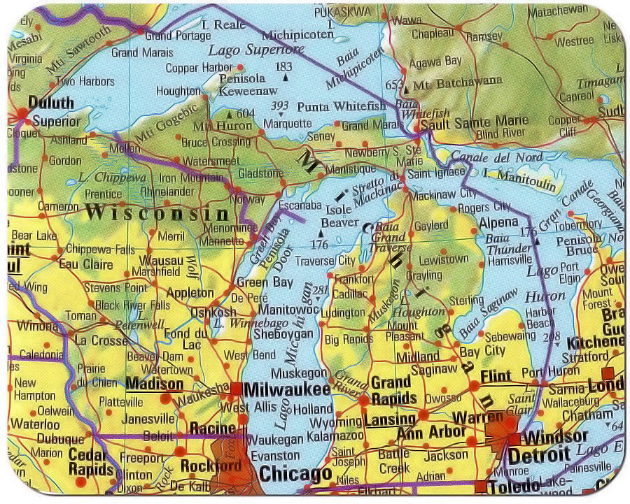 cartina michigan