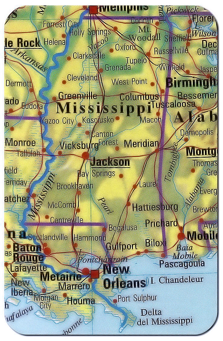 cartina mississippi