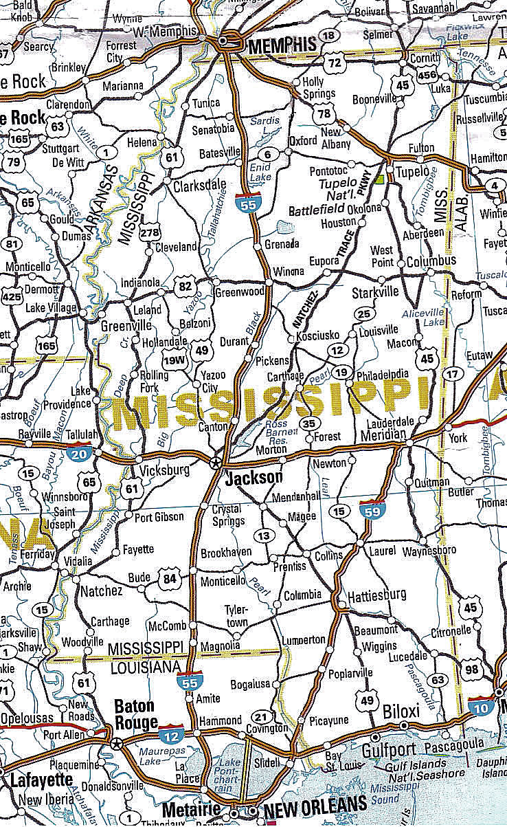 cartina stradale mississippi