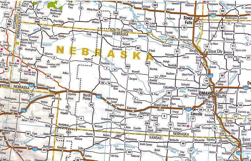 cartina stradale nebraska