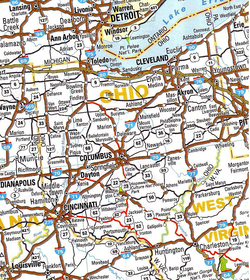 cartina stradale ohio