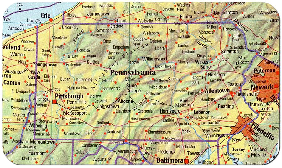 cartina pennsylvania