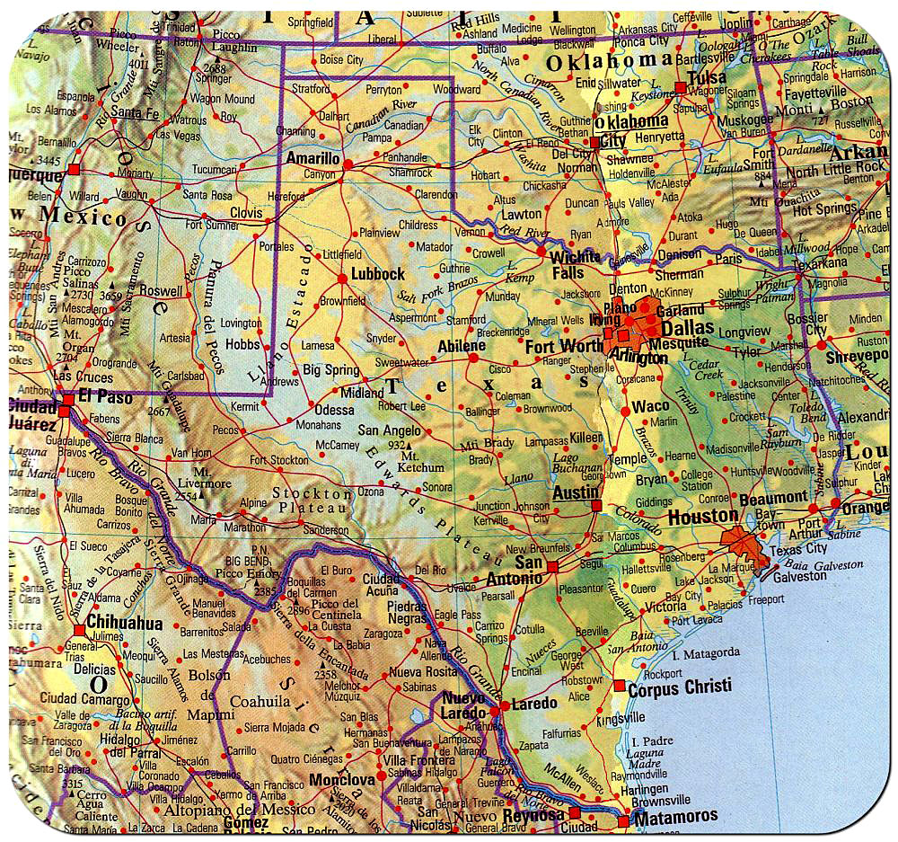 cartina texas
