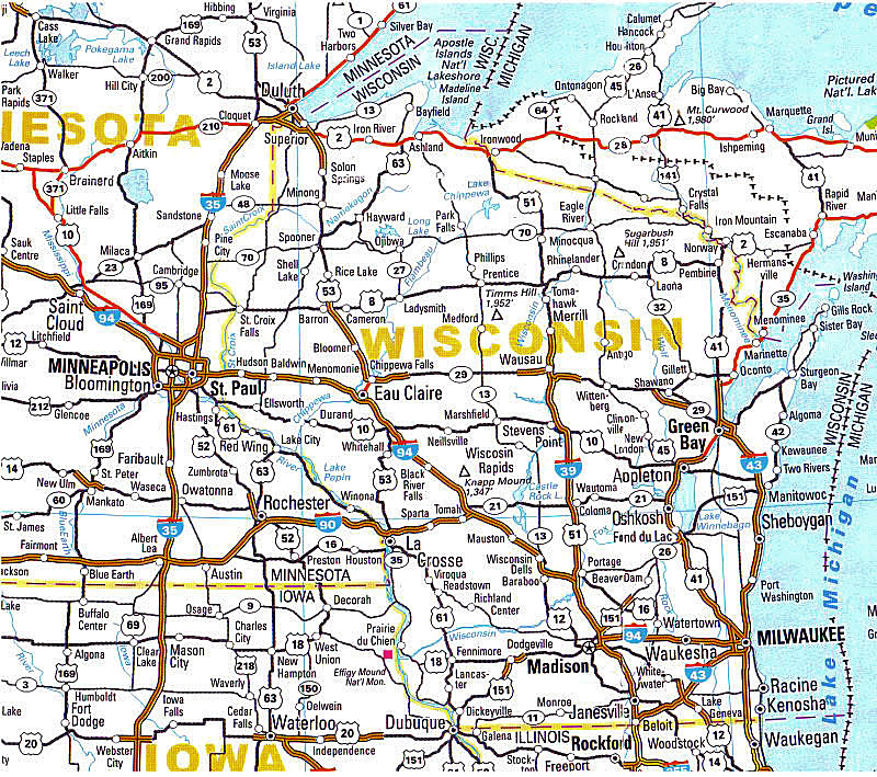 cartina stradale wisconsin