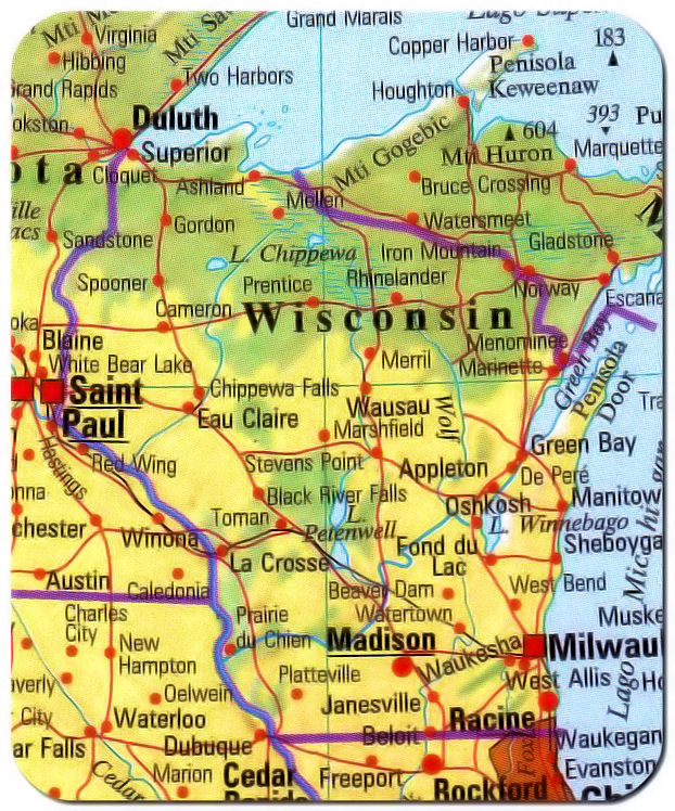 cartina wisconsin