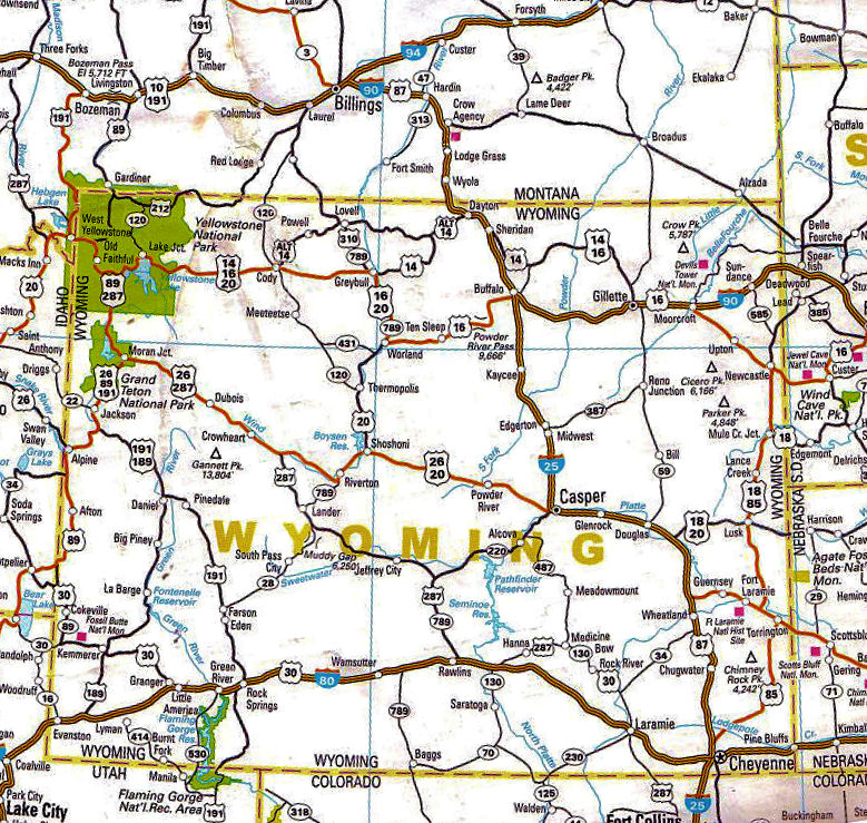 cartina stradale wyoming
