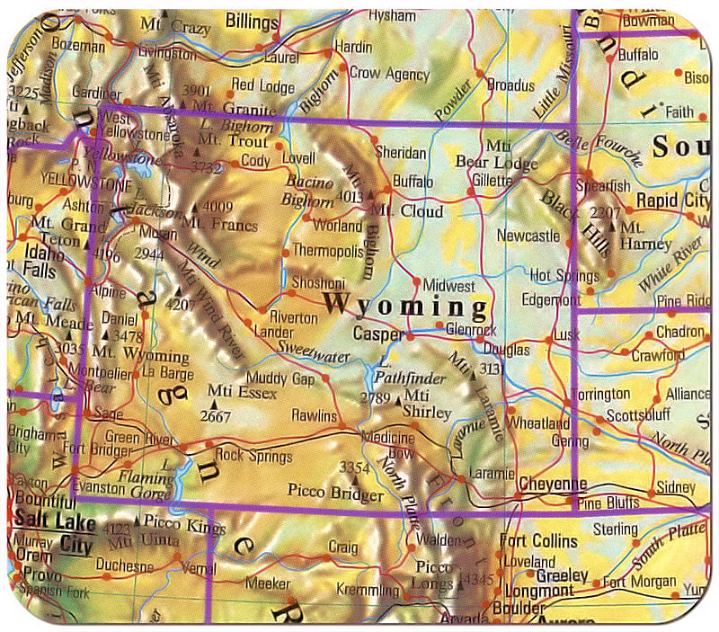 cartina wyoming